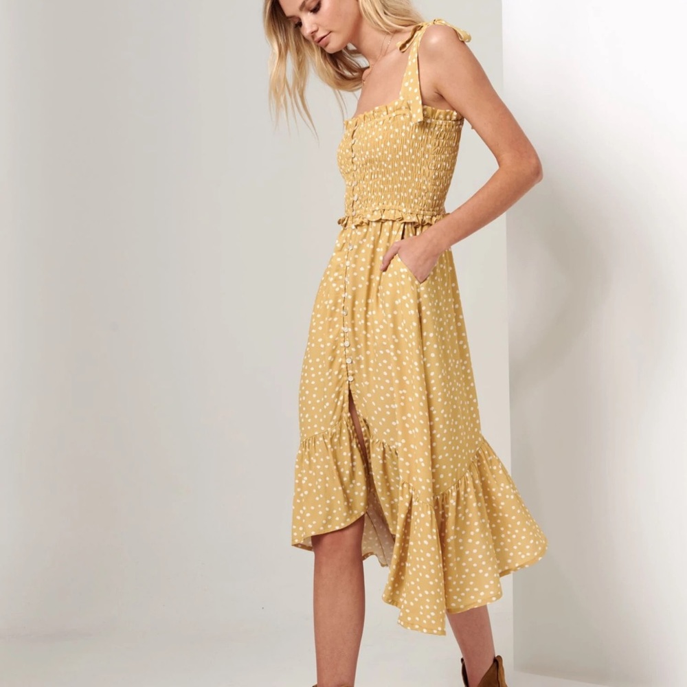 Kivari MAISE SHIRRING MIDI DRESS